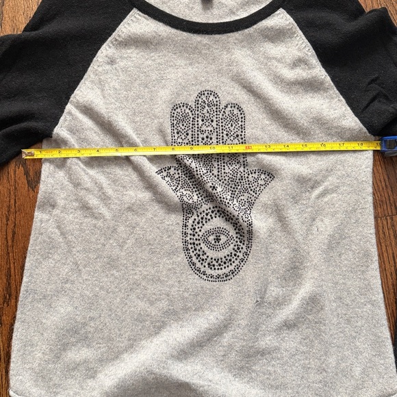 Aqua Cashmere Evil Eye Sweater Embellished - Picture 6 of 7